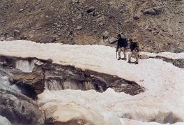 Christophe et Nono avant le passage de la crevasse
