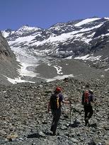 Remontée de la moraine