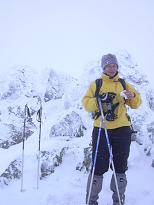 Flo au sommet du Puy de Cliergue ... bien regarder la direction des flocons