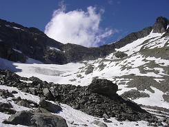 Le col du Tondu depuis la moraine