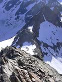 Sur l'arête, le col du Tondu masqué