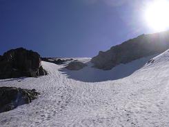 Pente de neige à la descente