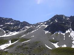 Le col d'Enclave vu du lac
